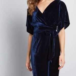 Modcloth / Collectif Navy Velvet Maxi Dress